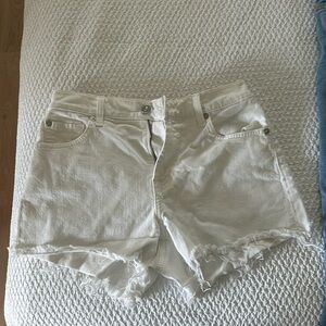 7 brand white denim shorts